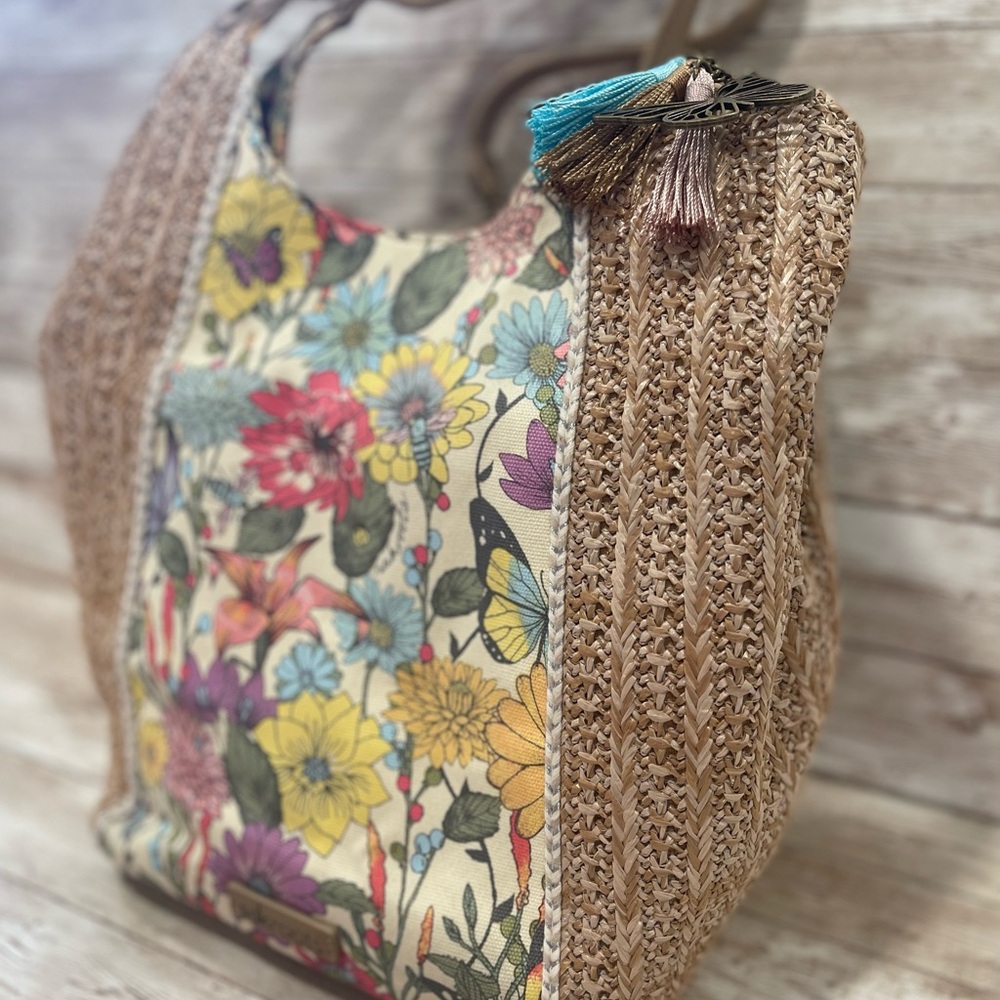 Sakroots Women’s Roma Straw Small Multicolor Floral‎ Hobo Bag - Picture 7 of 10
